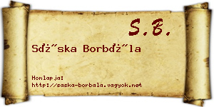 Sáska Borbála névjegykártya